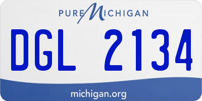 MI license plate DGL2134