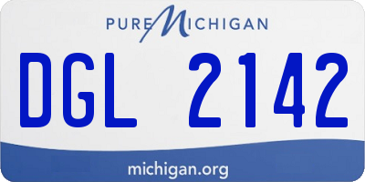 MI license plate DGL2142