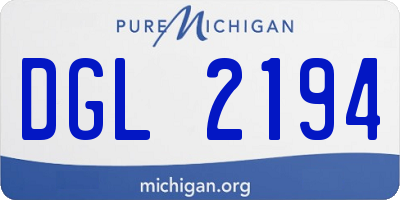 MI license plate DGL2194