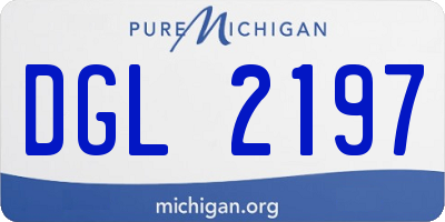 MI license plate DGL2197