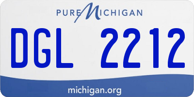 MI license plate DGL2212