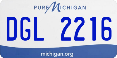 MI license plate DGL2216