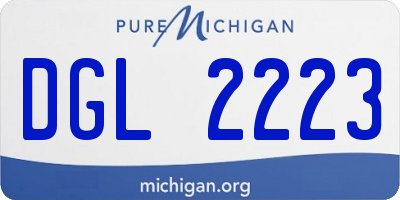 MI license plate DGL2223