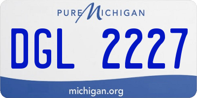 MI license plate DGL2227