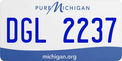 MI license plate DGL2237