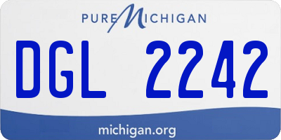 MI license plate DGL2242