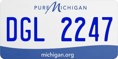 MI license plate DGL2247