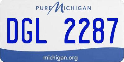 MI license plate DGL2287