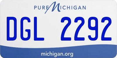 MI license plate DGL2292