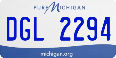 MI license plate DGL2294