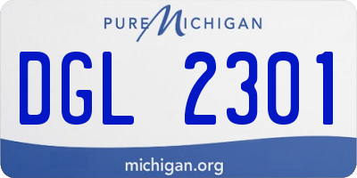 MI license plate DGL2301