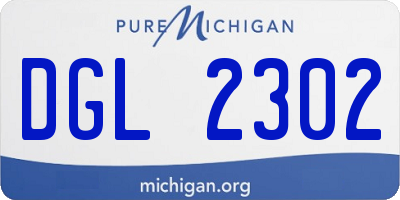 MI license plate DGL2302