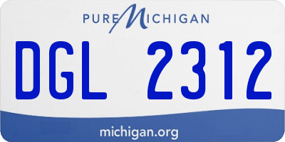 MI license plate DGL2312
