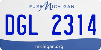 MI license plate DGL2314