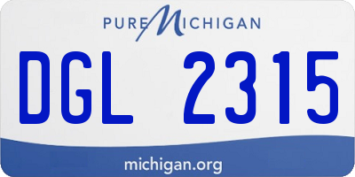 MI license plate DGL2315