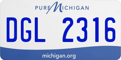 MI license plate DGL2316