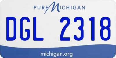 MI license plate DGL2318