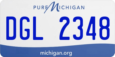 MI license plate DGL2348