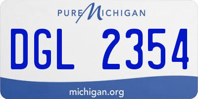 MI license plate DGL2354