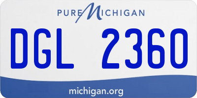 MI license plate DGL2360