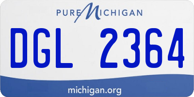 MI license plate DGL2364
