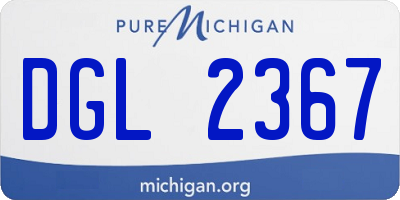 MI license plate DGL2367
