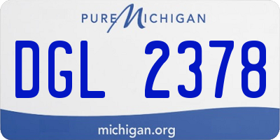 MI license plate DGL2378