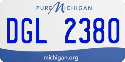 MI license plate DGL2380