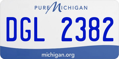 MI license plate DGL2382