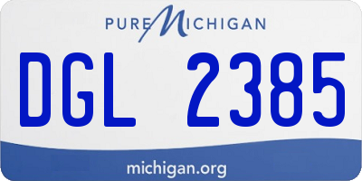 MI license plate DGL2385