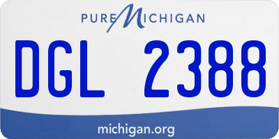 MI license plate DGL2388