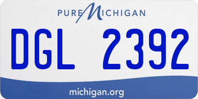 MI license plate DGL2392