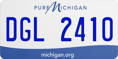 MI license plate DGL2410