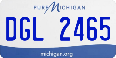 MI license plate DGL2465