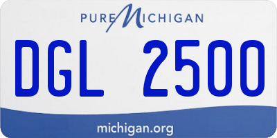 MI license plate DGL2500