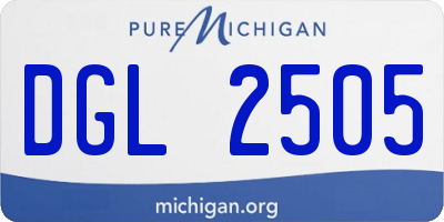 MI license plate DGL2505