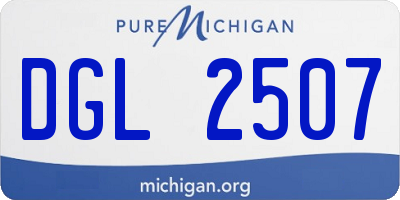 MI license plate DGL2507