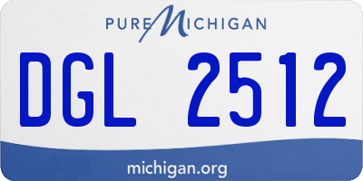MI license plate DGL2512