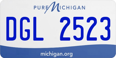 MI license plate DGL2523
