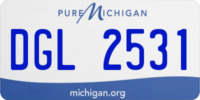 MI license plate DGL2531