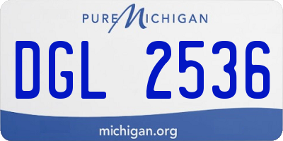 MI license plate DGL2536