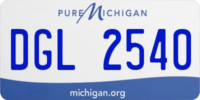 MI license plate DGL2540