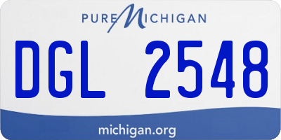 MI license plate DGL2548