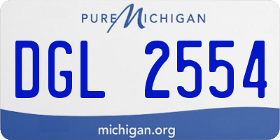 MI license plate DGL2554