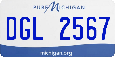 MI license plate DGL2567