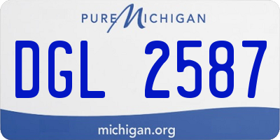 MI license plate DGL2587