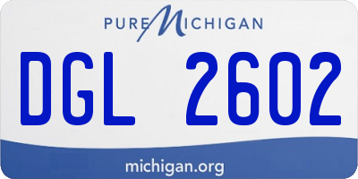MI license plate DGL2602