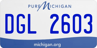 MI license plate DGL2603