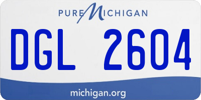 MI license plate DGL2604