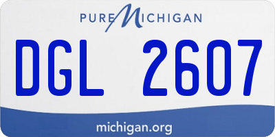 MI license plate DGL2607